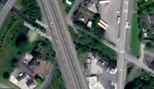 Irish Border Intersecting with the United Kingdom
